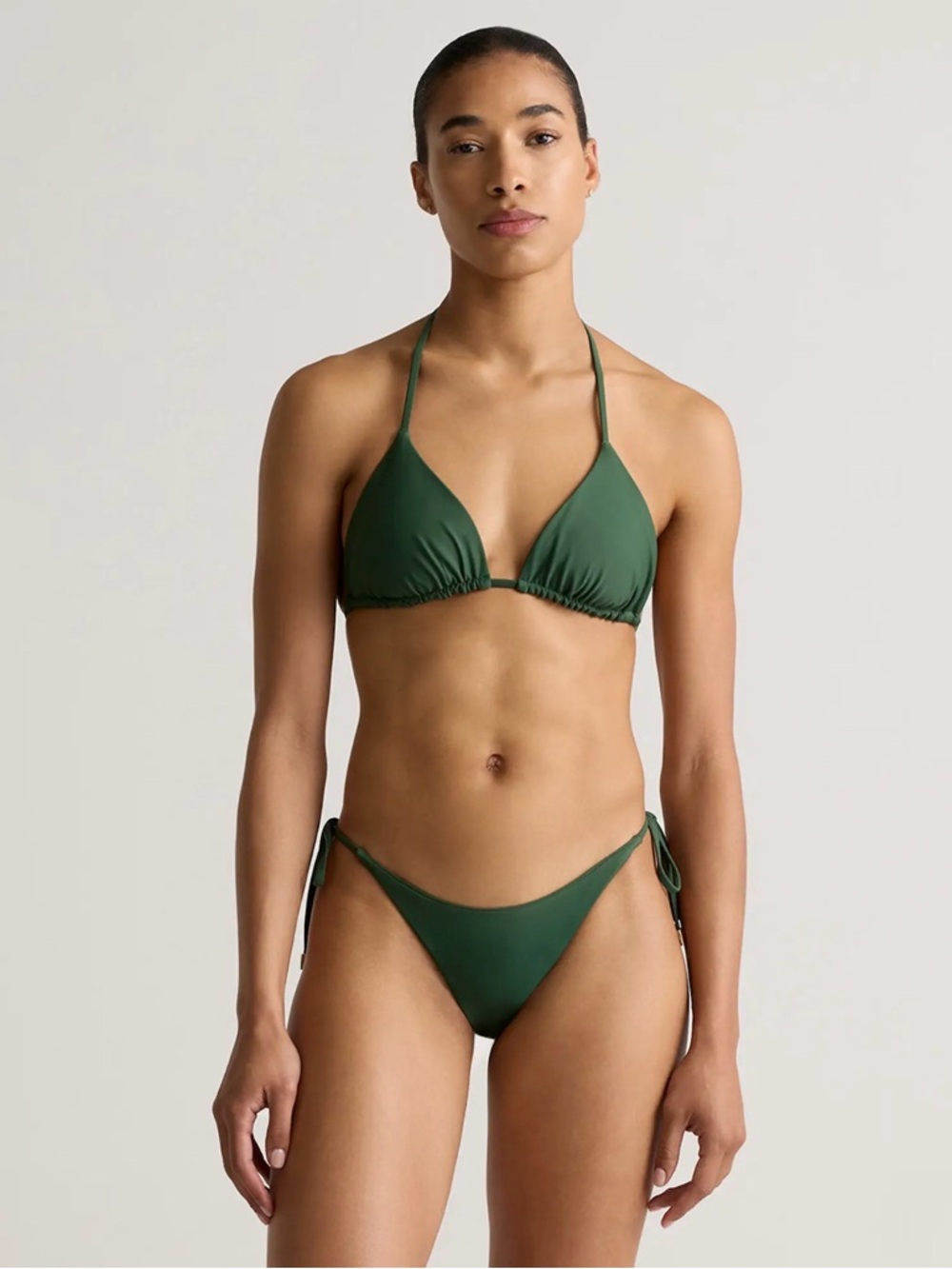 Quince Italian Triangle Bikini Top Size Small in Palm 783